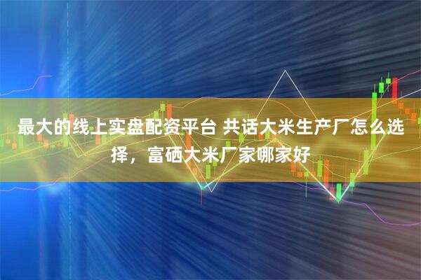 最大的线上实盘配资平台 共话大米生产厂怎么选择，富硒大米厂家哪家好